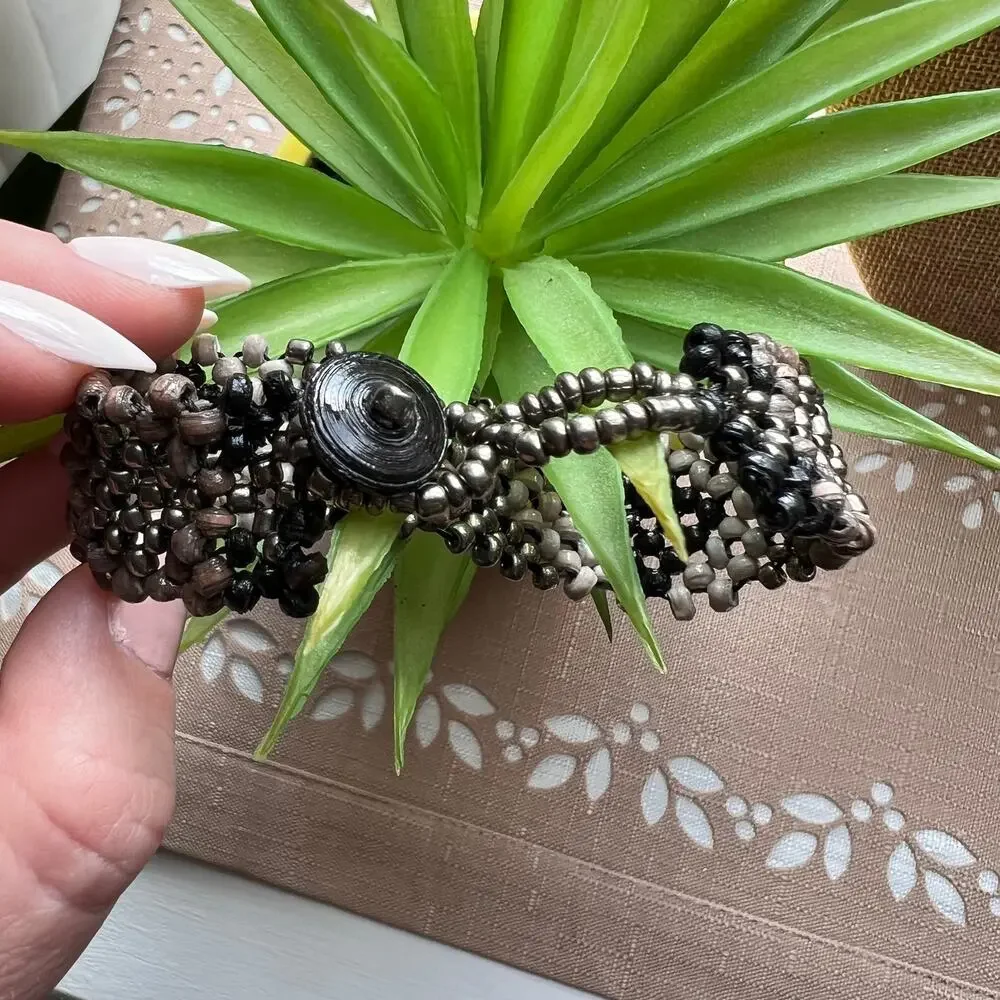 NWOT Real Simple Style Safari Tribal Beaded Bracelet & Necklace Matching Set